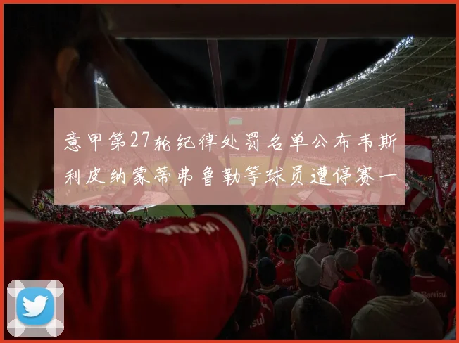 意甲第27轮纪律处罚名单公布韦斯利皮纳蒙蒂弗鲁勒等球员遭停赛一轮